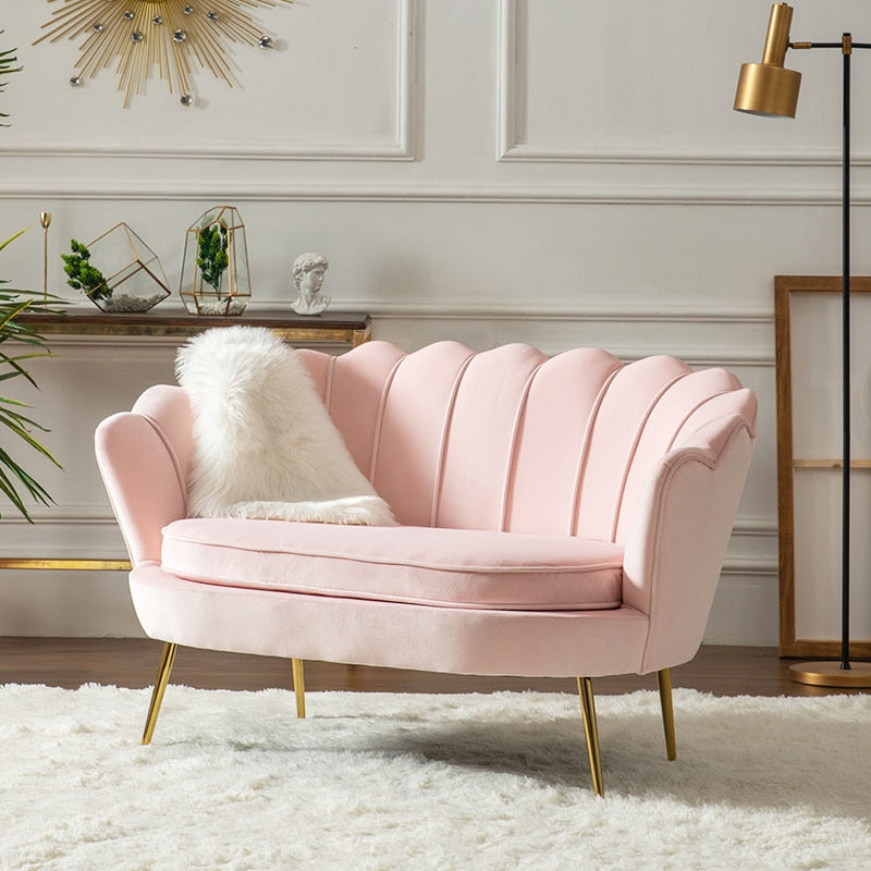 Couch Petal-Shaped Large Two Seat Sofa Nordic Luxury Modern 2 Sitzer Sofas
