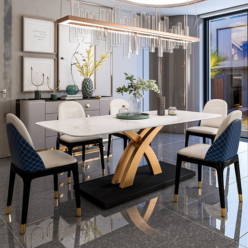 Dining Room Chairs Sets Modern Style Leather Esszimmerstühle Solid Wood Base Chairs