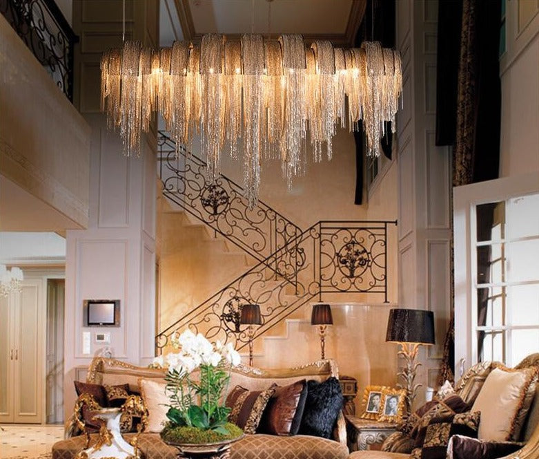 Chandelier LED Aluminum Fixtures Light Gold/Silver Living Room Decorative Light Chandeliers