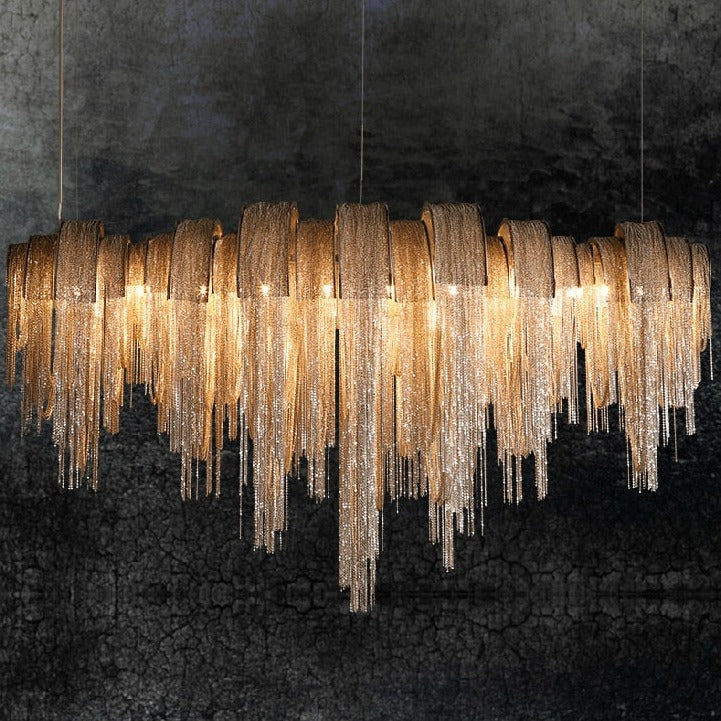 Chandelier LED Aluminum Fixtures Light Gold/Silver Living Room Decorative Light Chandeliers