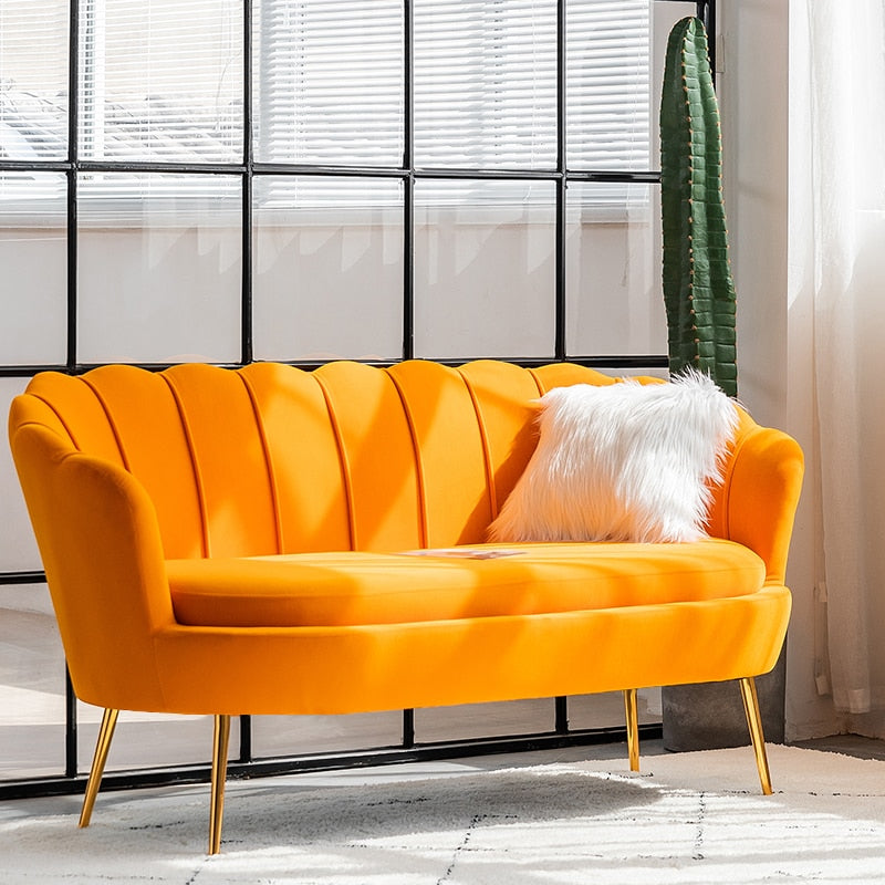 Couch Petal-Shaped Large Two Seat Sofa Nordic Luxury Modern 2 Sitzer Sofas