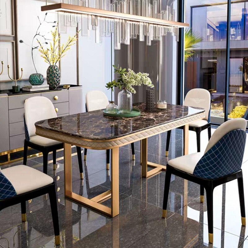 Dining Room Chairs Sets Modern Style Leather Esszimmerstühle Solid Wood Base Chairs