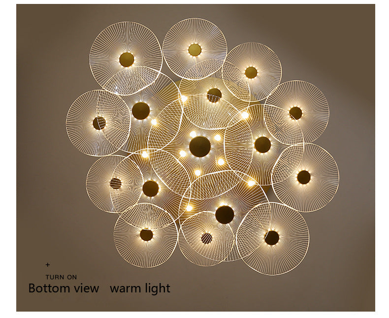 Lampe suspendue bulle LED feuille de Lotus, lampe suspendue en acrylique