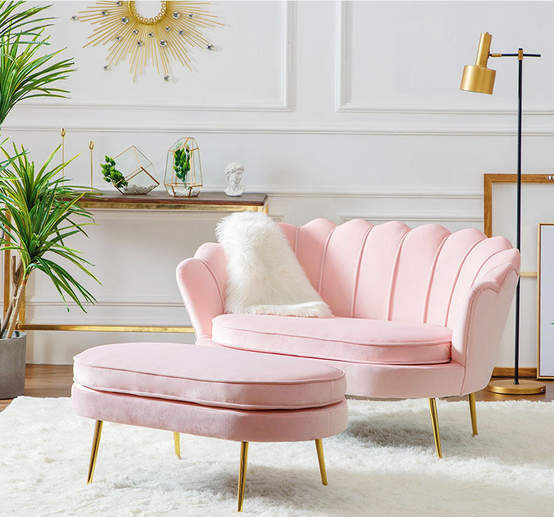 Couch Petal-Shaped Large Two Seat Sofa Nordic Luxury Modern 2 Sitzer Sofas