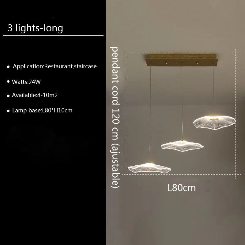 Lampe suspendue bulle LED feuille de Lotus, lampe suspendue en acrylique