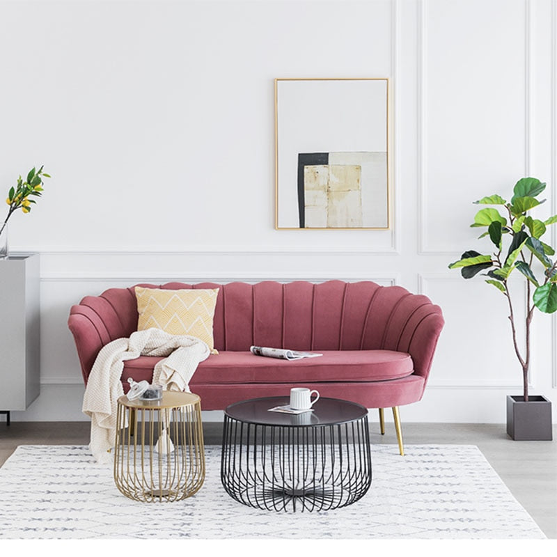 Couch Petal-Shaped Large Two Seat Sofa Nordic Luxury Modern 2 Sitzer Sofas