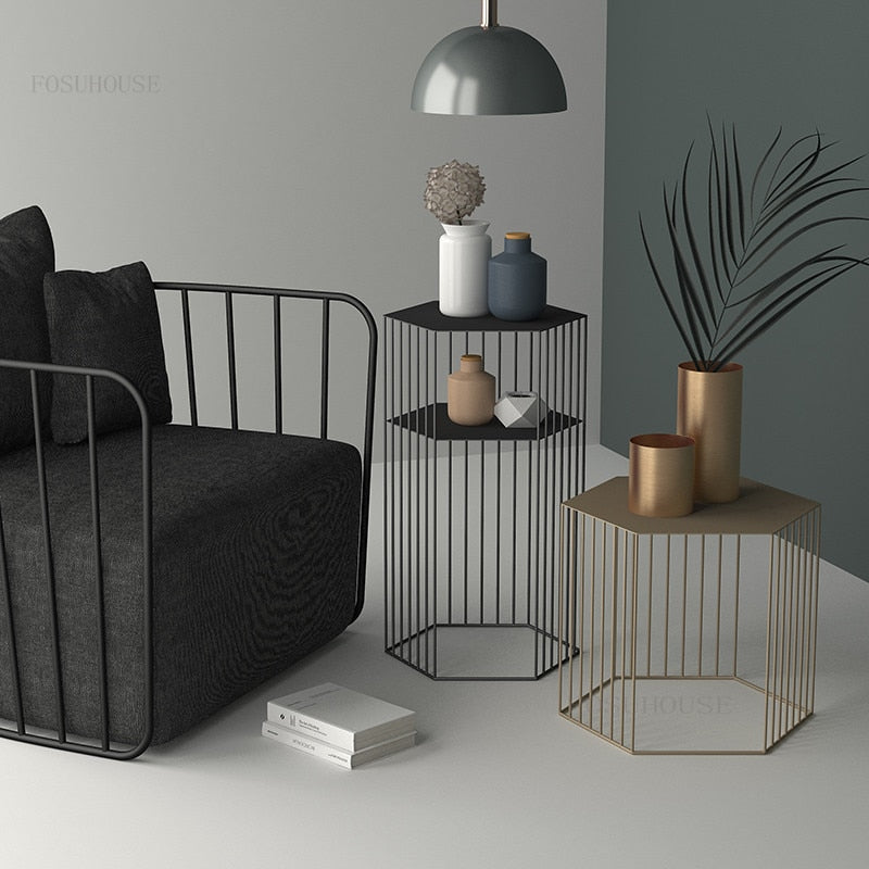 Coffee Table Wrought Iron Luxury Creative Tisch Modern Multifunctional Couchtisch Set