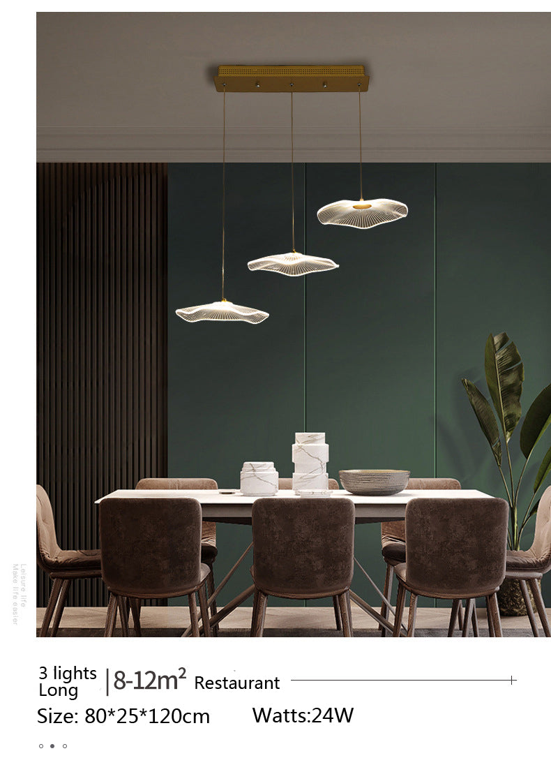 Lampe suspendue bulle LED feuille de Lotus, lampe suspendue en acrylique