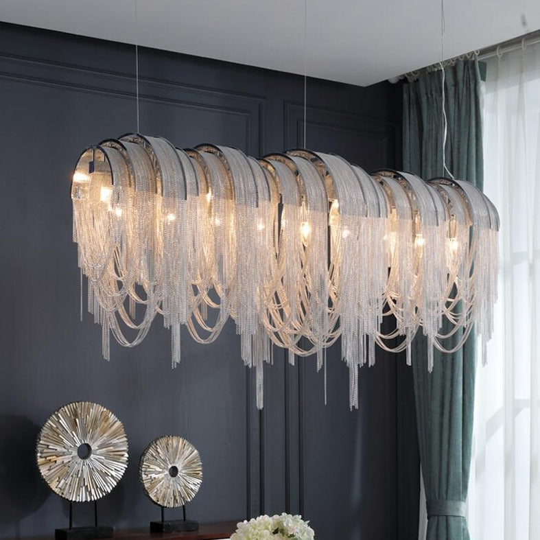 Chandelier LED Aluminum Fixtures Light Gold/Silver Living Room Decorative Light Chandeliers