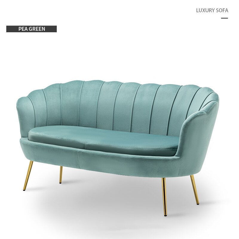 Couch Petal-Shaped Large Two Seat Sofa Nordic Luxury Modern 2 Sitzer Sofas
