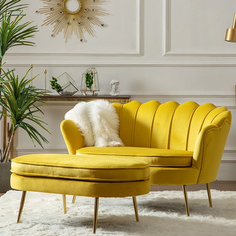 Couch Petal-Shaped Large Two Seat Sofa Nordic Luxury Modern 2 Sitzer Sofas