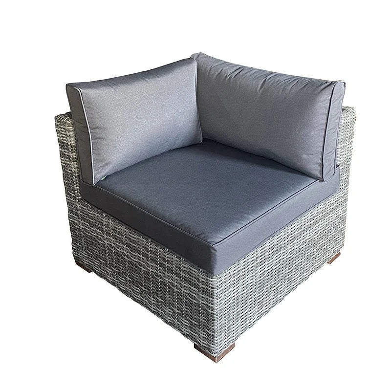 Dark Grey Rattan Modular 7 Seat Outdoor Sofa Set with Rising Table