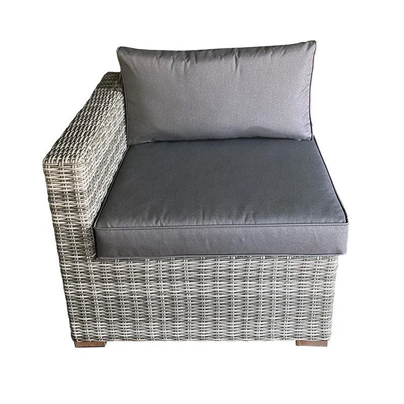Dark Grey Rattan Modular 7 Seat Outdoor Sofa Set with Rising Table