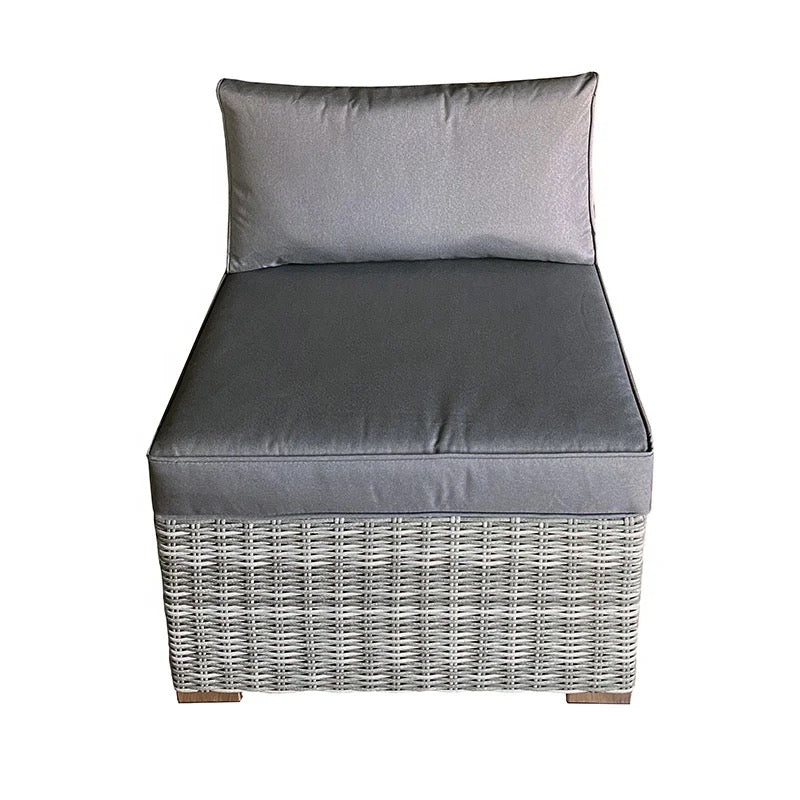 Dark Grey Rattan Modular 7 Seat Outdoor Sofa Set with Rising Table
