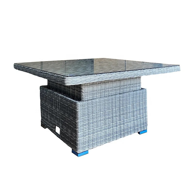 Dark Grey Rattan Modular 7 Seat Outdoor Sofa Set with Rising Table