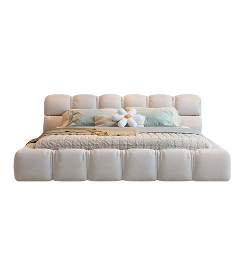 Nordic Bedroom Set Comfortable Solid Wood Frame Velvet Bed Modern Style Bedroom Betten