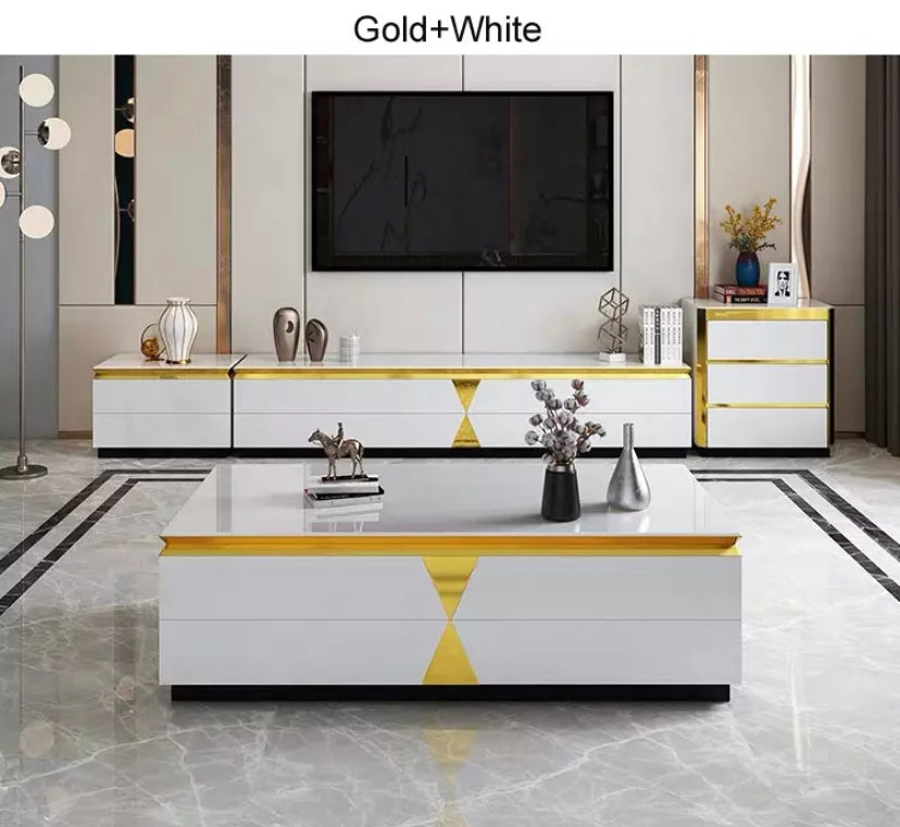 TV Lowboards And Coffee Table With Drawer Living Room Furniture Fernsehtisch Sets Luxury TV Unit Cabinets