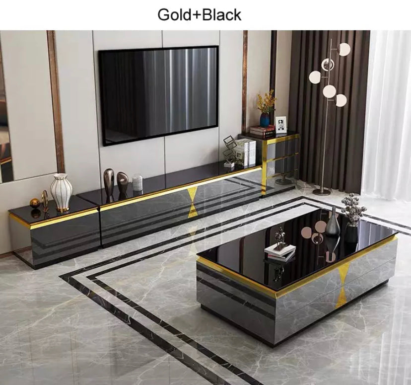 TV Lowboards And Coffee Table With Drawer Living Room Furniture Fernsehtisch Sets Luxury TV Unit Cabinets