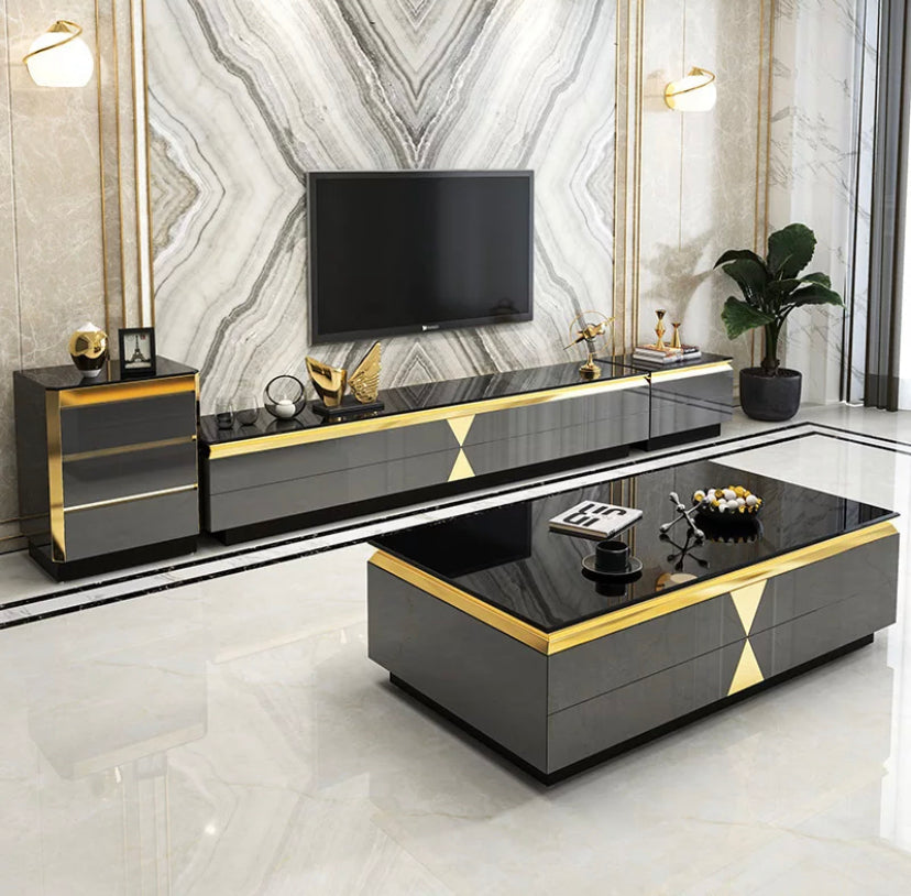 TV Lowboards And Coffee Table With Drawer Living Room Furniture Fernsehtisch Sets Luxury TV Unit Cabinets