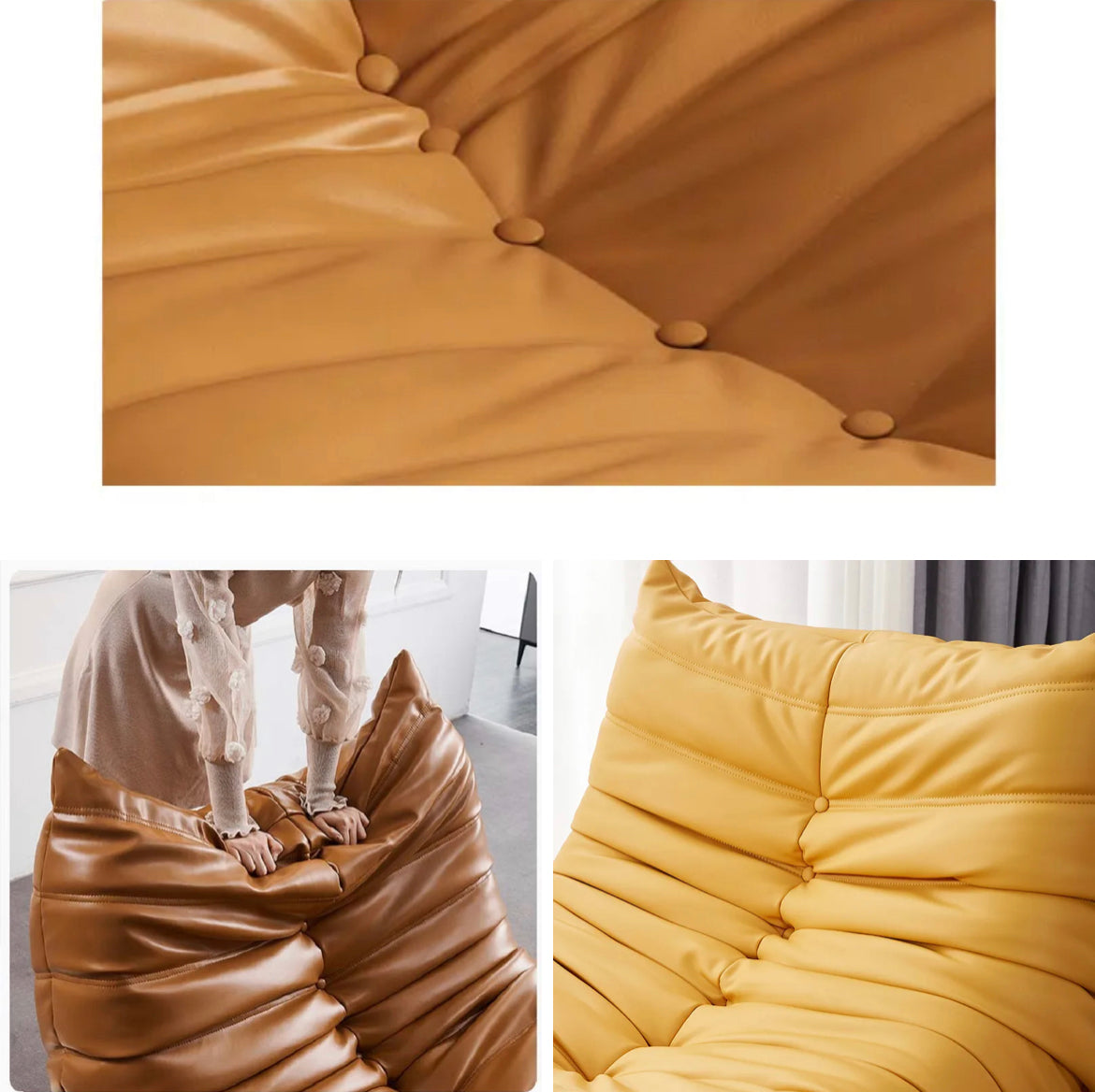 Italian Leather Chaiselongue Chair - Luxury, Customizable