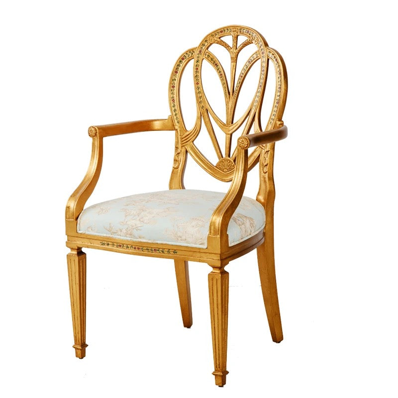 Dinning Chair Hollow Out Back Comfortable Brass Baroque Design Dining Room Chairs