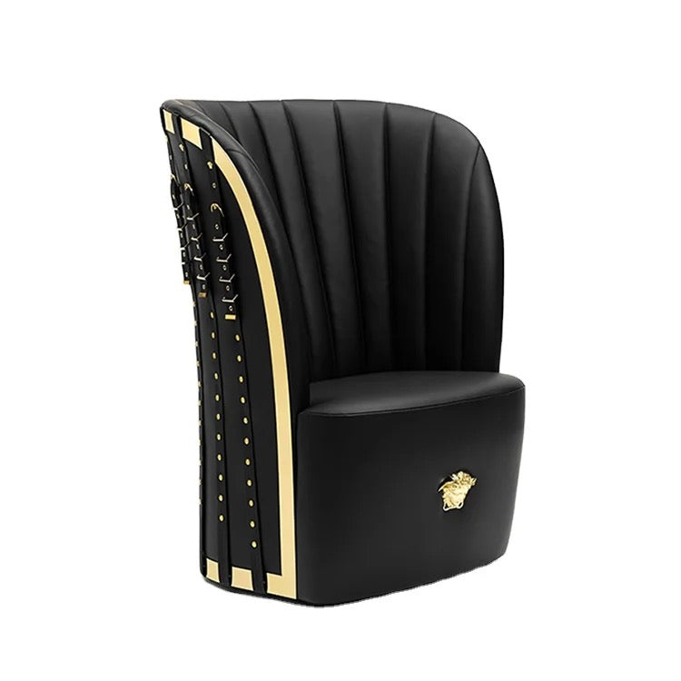 Luxury Wingback Chair - Genuine Leather, Customizable