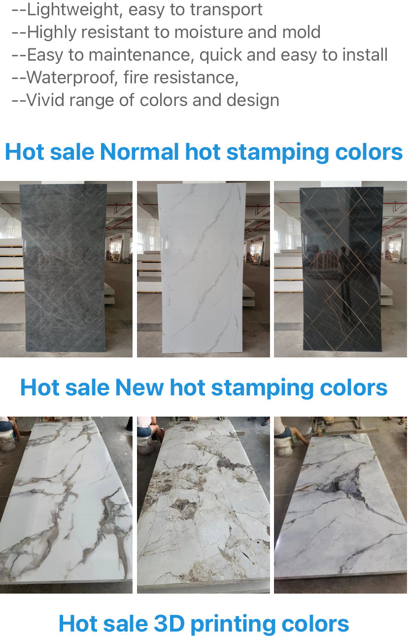 Wall Panel Interior Decoration 3D Printing Wall Uv Marble PVC Wall Panels Sets