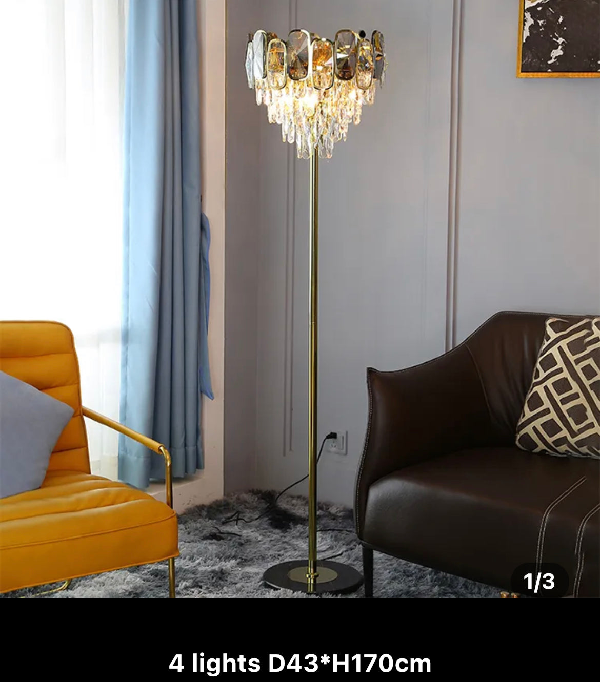 Lampe de table d'intérieur fantaisie en cristal doré, lampes de table au design moderne