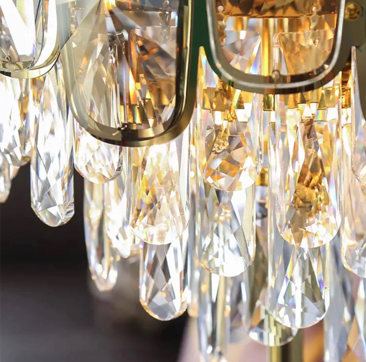 Lampe de table d'intérieur fantaisie en cristal doré, lampes de table au design moderne