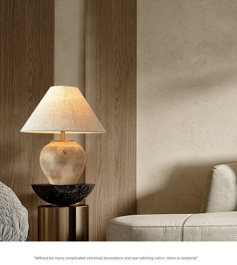 Table Lamp Handmade Clay Pot Retro Table Lights Deco Bedroom Ceramic Table Lamps