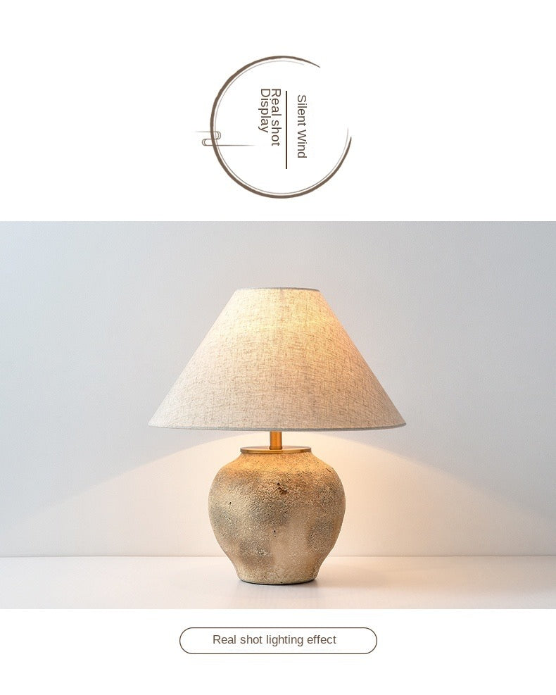 Table Lamp Handmade Clay Pot Retro Table Lights Deco Bedroom Ceramic Table Lamps