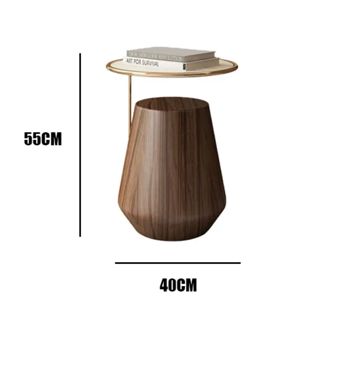 Coffae Table Luxury Walnut Wood Frame Slate Top Corner Table Living Room Furniture Side Tables