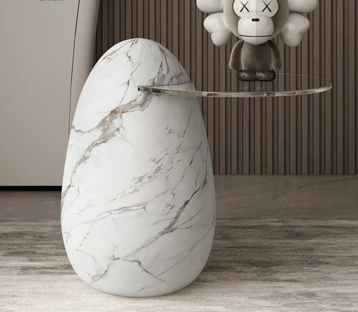 Side Table Luxury Creative Design Marble Egg Shape Living Room Furniture Corner Tables
