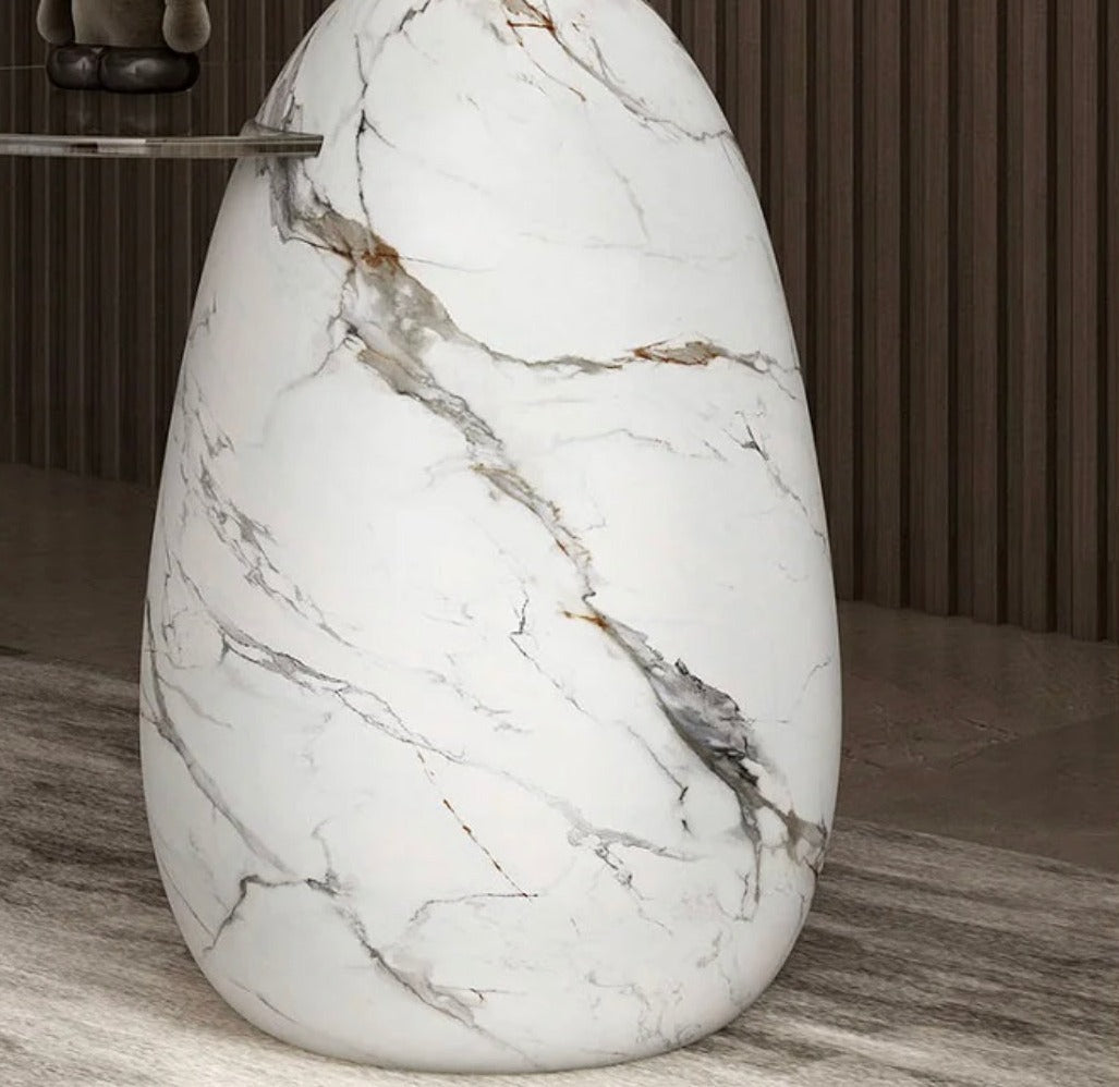 Side Table Luxury Creative Design Marble Egg Shape Living Room Furniture Corner Tables