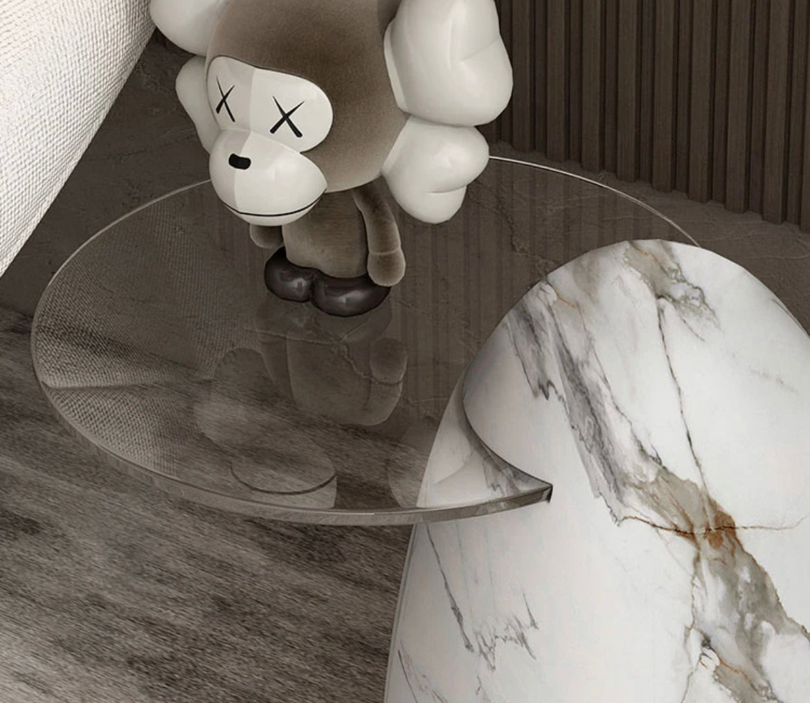 Side Table Luxury Creative Design Marble Egg Shape Living Room Furniture Corner Tables