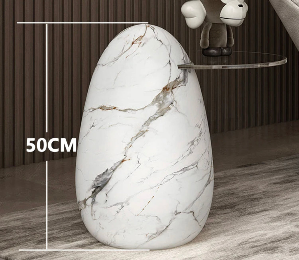 Side Table Luxury Creative Design Marble Egg Shape Living Room Furniture Corner Tables