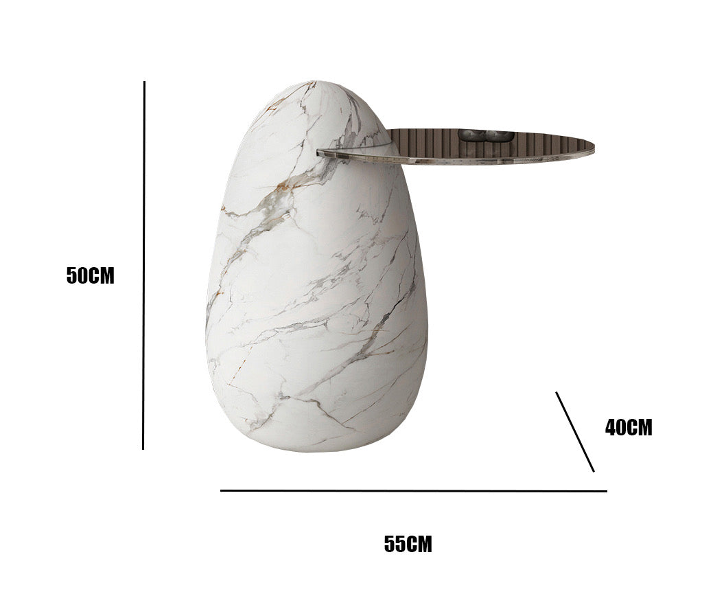 Side Table Luxury Creative Design Marble Egg Shape Living Room Furniture Corner Tables