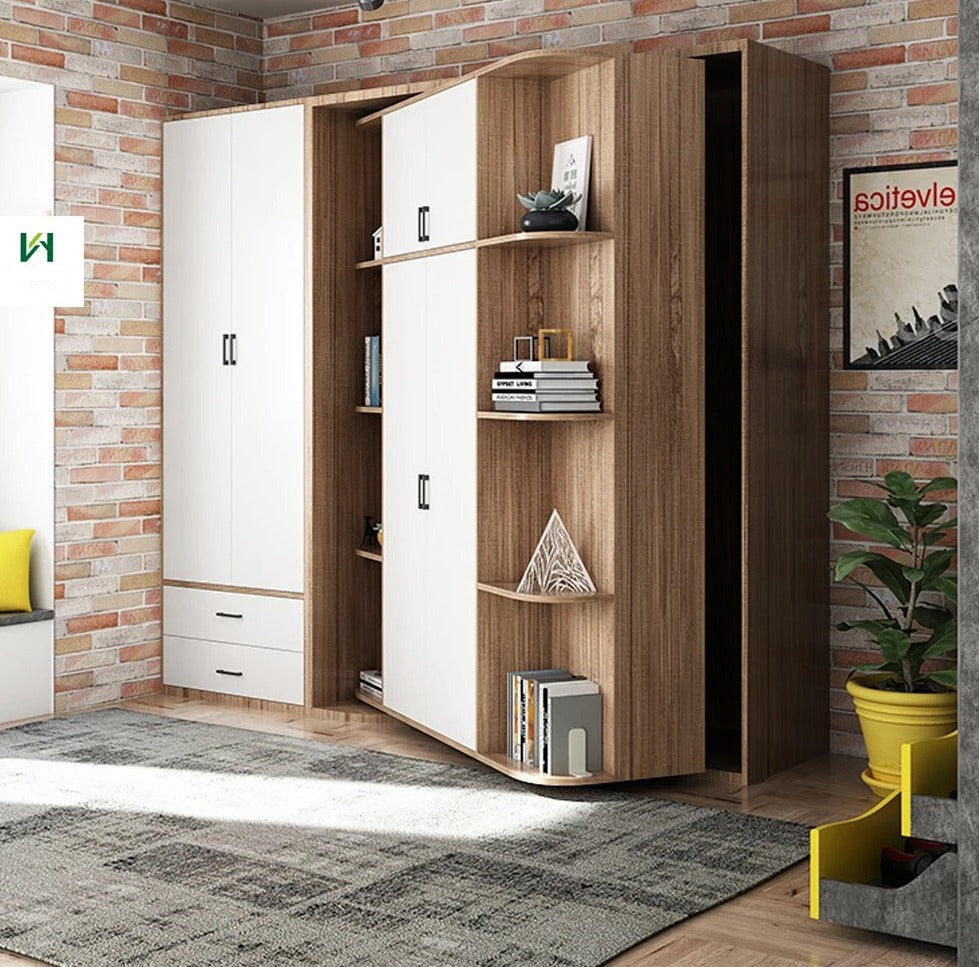 Wall Bed Custom Made Multipurpose Smart Bedroom Furniture Rotating Space Saving Hidden Wall Murphy Beds