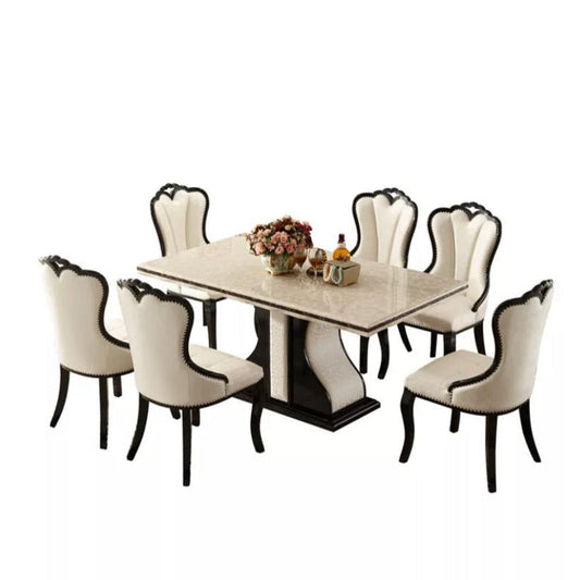 Youhome Luxury Marble Dining Table Set - Modern 8-10 Seater Rectangular White