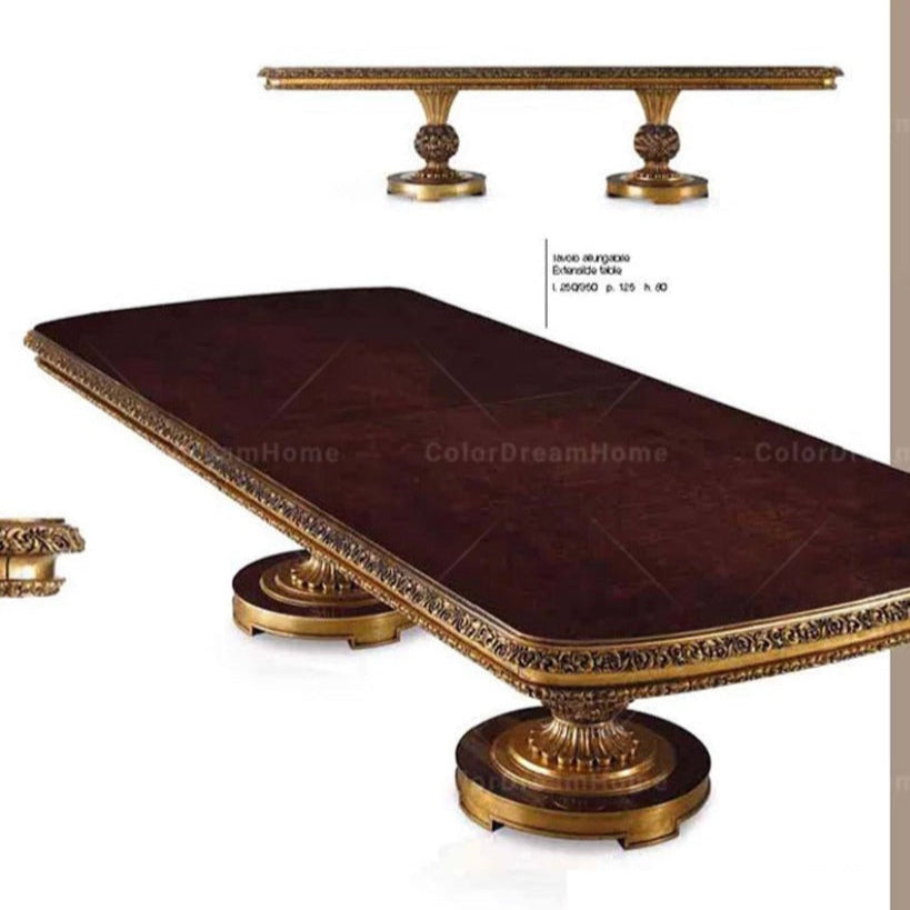 French Antique Dining Room Furniture Set Baroque Design Luxury Villa Dining Table Set