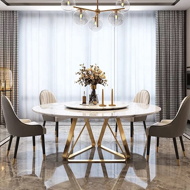 Round Dining Table Rotating Dining Marble Table Living Room Esstisch