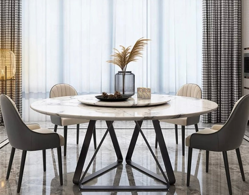 Round Dining Table Rotating Dining Marble Table Living Room Esstisch