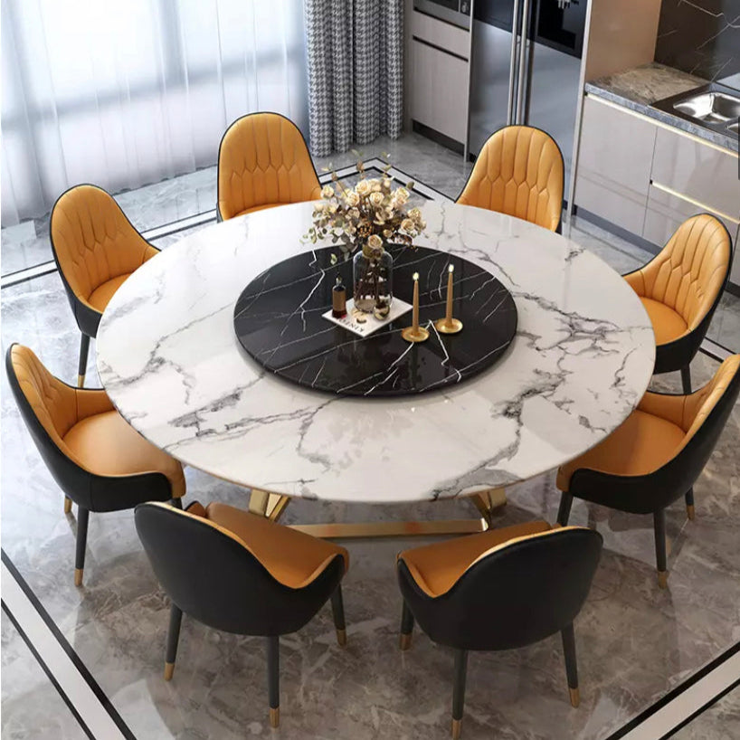 Round Dining Table Rotating Dining Marble Table Living Room Esstisch