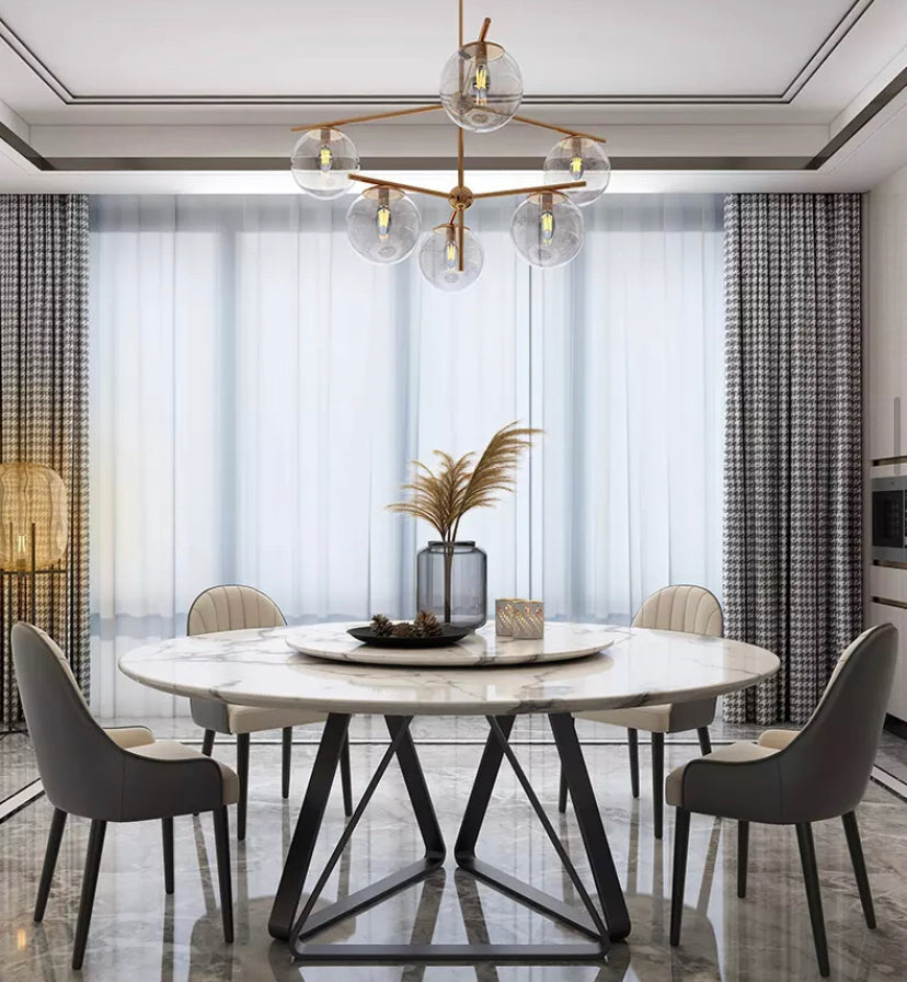 Round Dining Table Rotating Dining Marble Table Living Room Esstisch