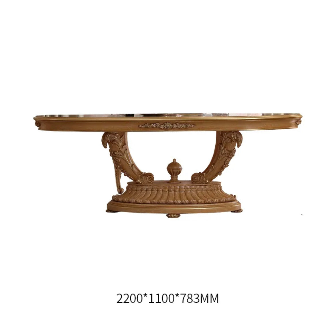 Dining Room Furniture Luxury Italian Classical Baroque Solid Wood Dining Table Set