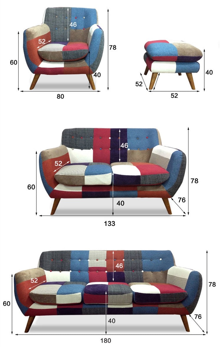 2 Seater Sofa Living Room Furniture Vintage Style Contrast Color Leather Loveseat Sofas