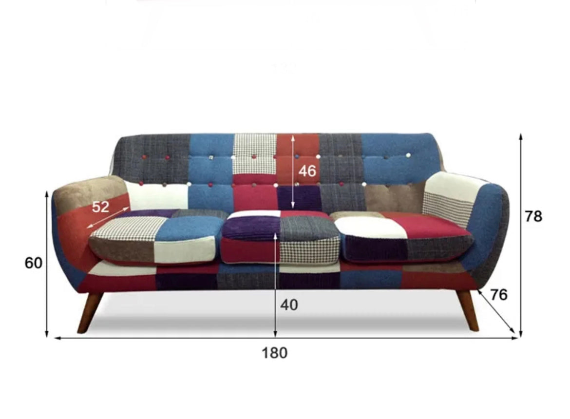 2 Seater Sofa Living Room Furniture Vintage Style Contrast Color Leather Loveseat Sofas