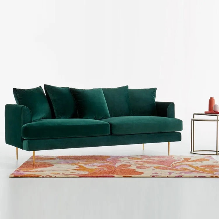 3 Seater Sofa Velvet Green Blue Fabric Sofas Fall Winter Living Room Furniture Design
