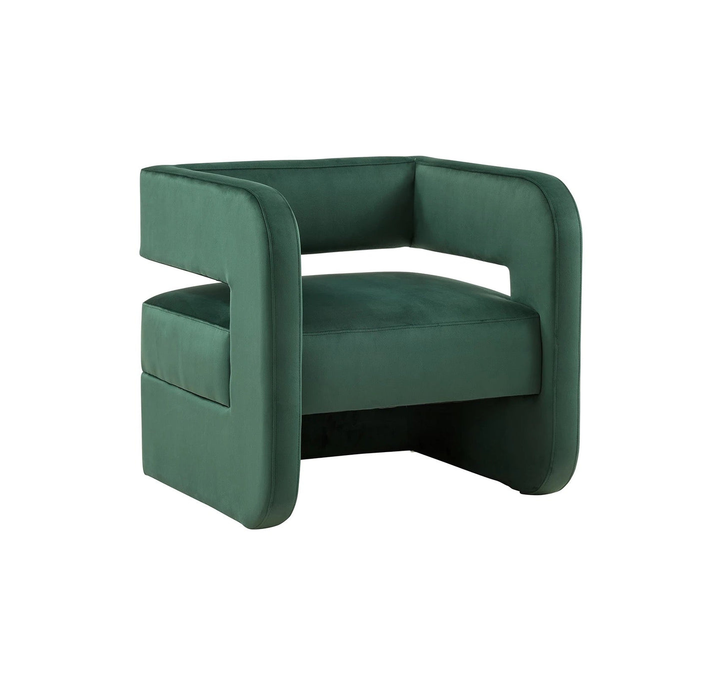 Nordic Green Linen Lounge Armchair, Modern Luxury Barrel Chair