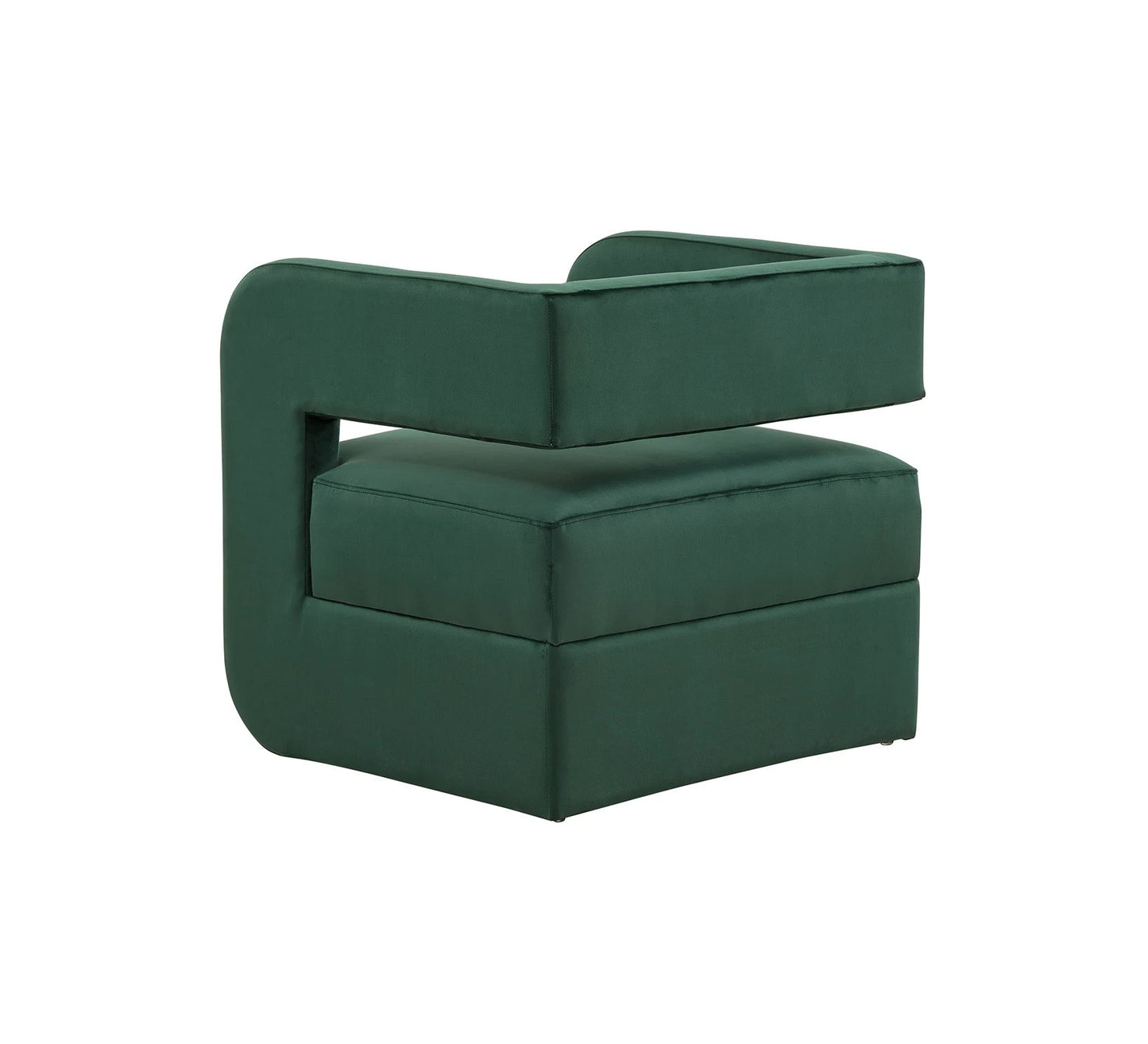 Nordic Green Linen Lounge Armchair, Modern Luxury Barrel Chair